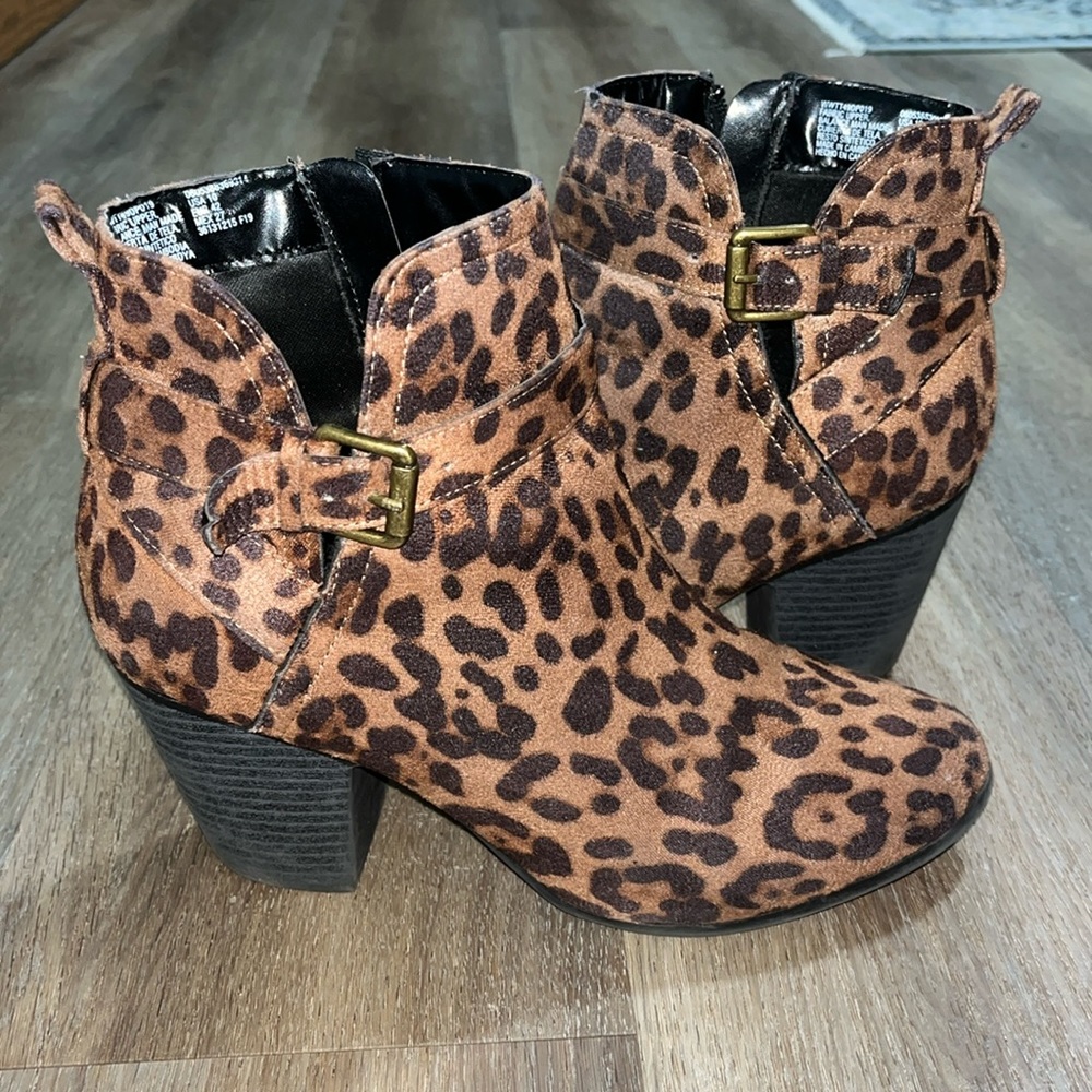 Leopard Print Heeled Boots